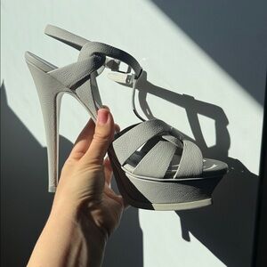 Yves Saint Laurent Cream Platform Heels